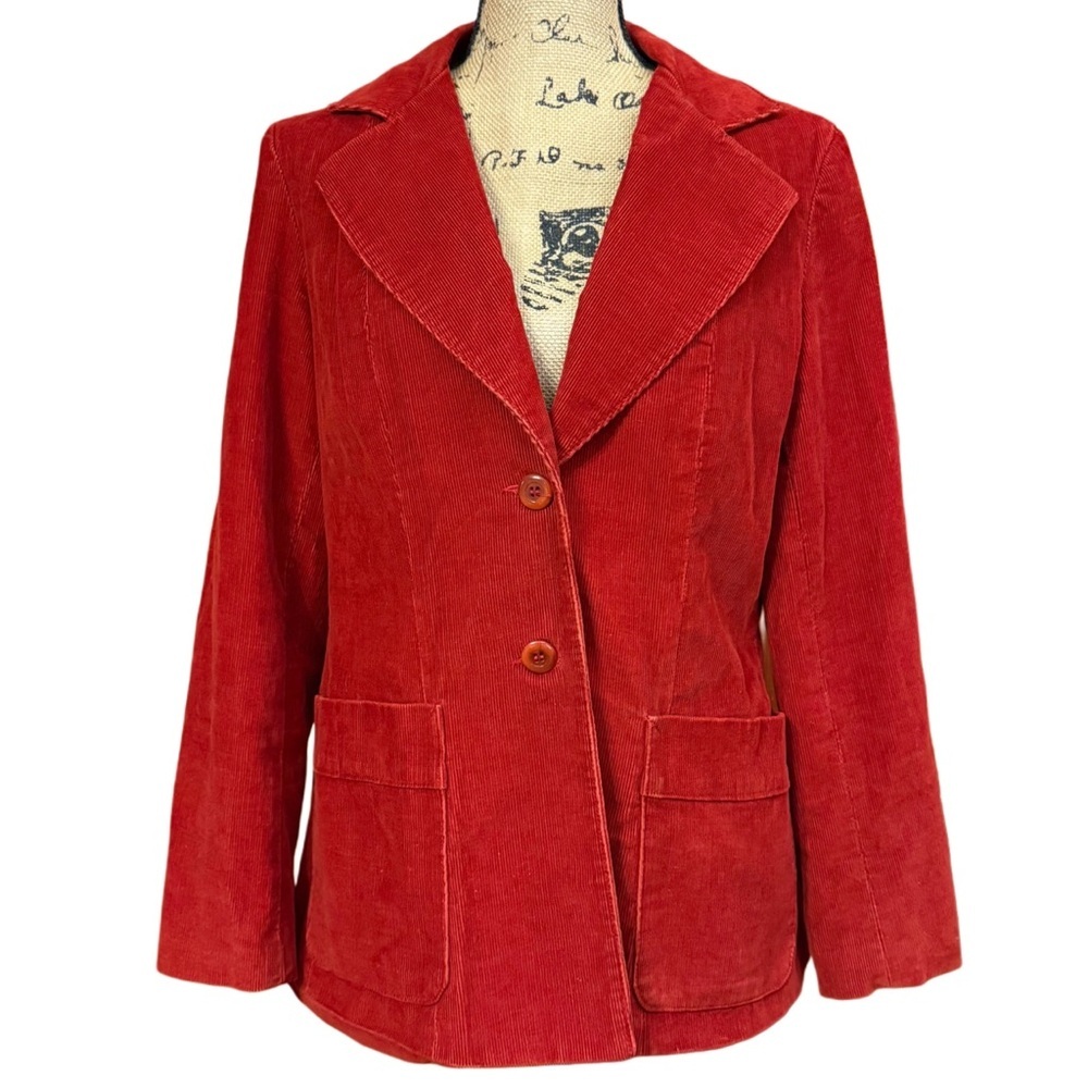Vintage 1970’s Levi Strauss & Co Red Corduroy Two Button Jacket